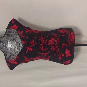 Guess floral ruched tank top